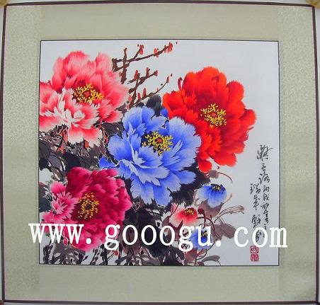 牡丹富貴蘇繡，蘇州刺繡牡丹畫，鎮(zhèn)湖蘇繡廠