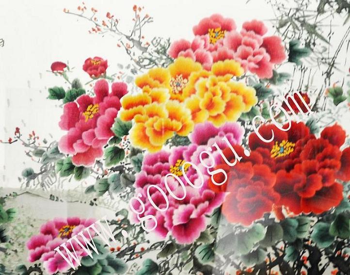 精品牡丹花、繡工精細(xì)