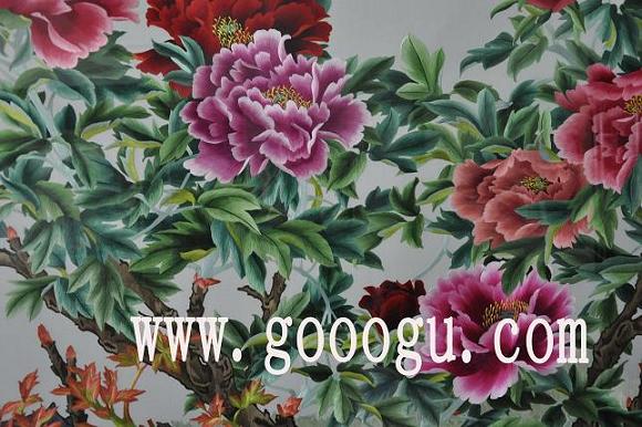 蘇繡屏風(fēng)，刺繡屏風(fēng)圖，榮華富貴刺繡畫(huà)