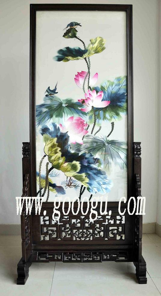 蘇繡雙面繡隔斷，刺繡屏風(fēng)玄關(guān)，蘇州雙面繡