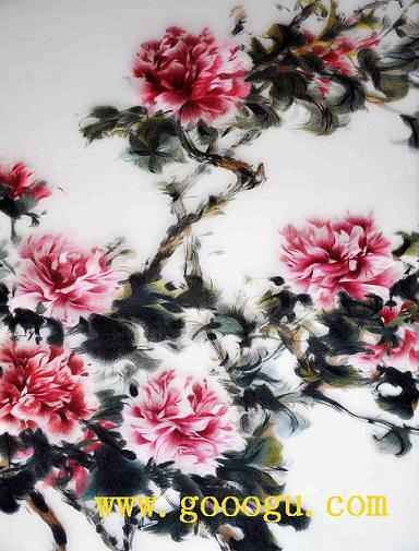 蘇繡牡丹精品，牡丹刺繡畫，蘇繡精品畫